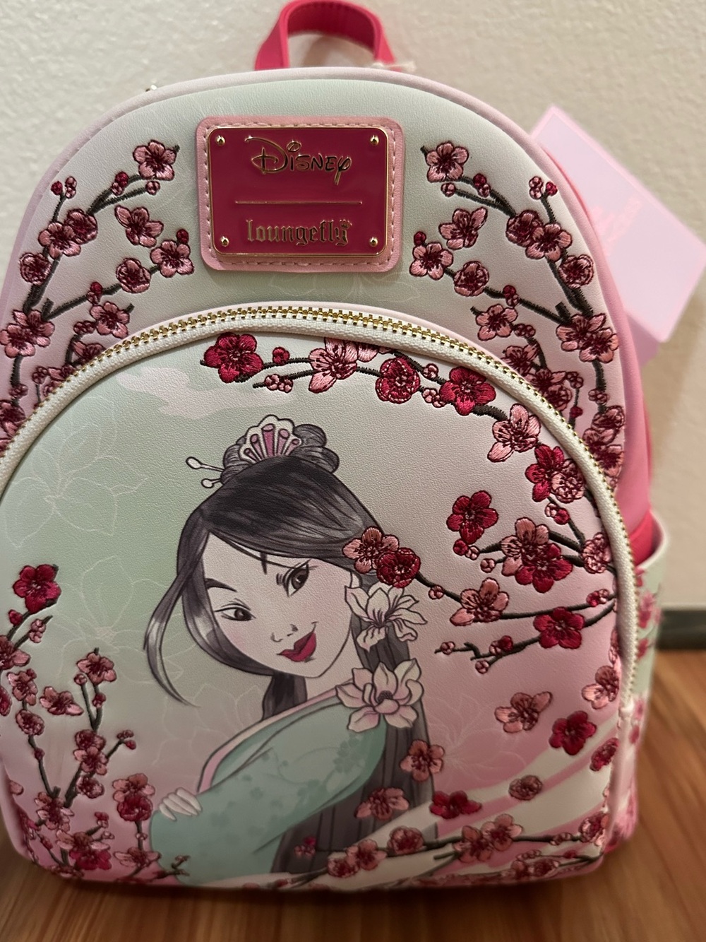 NWT Disney x Loungefly Mulan Cherry Blossom Mini Backpack - Pink - Picture 6 of 8